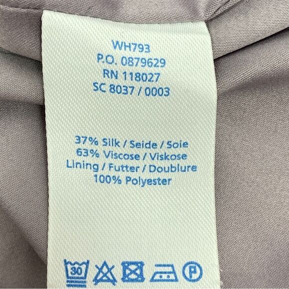 Boden Eliza Floral Bird Print Silk Blend Shift Tunic Dress Gray 4 - Picture 10 of 13